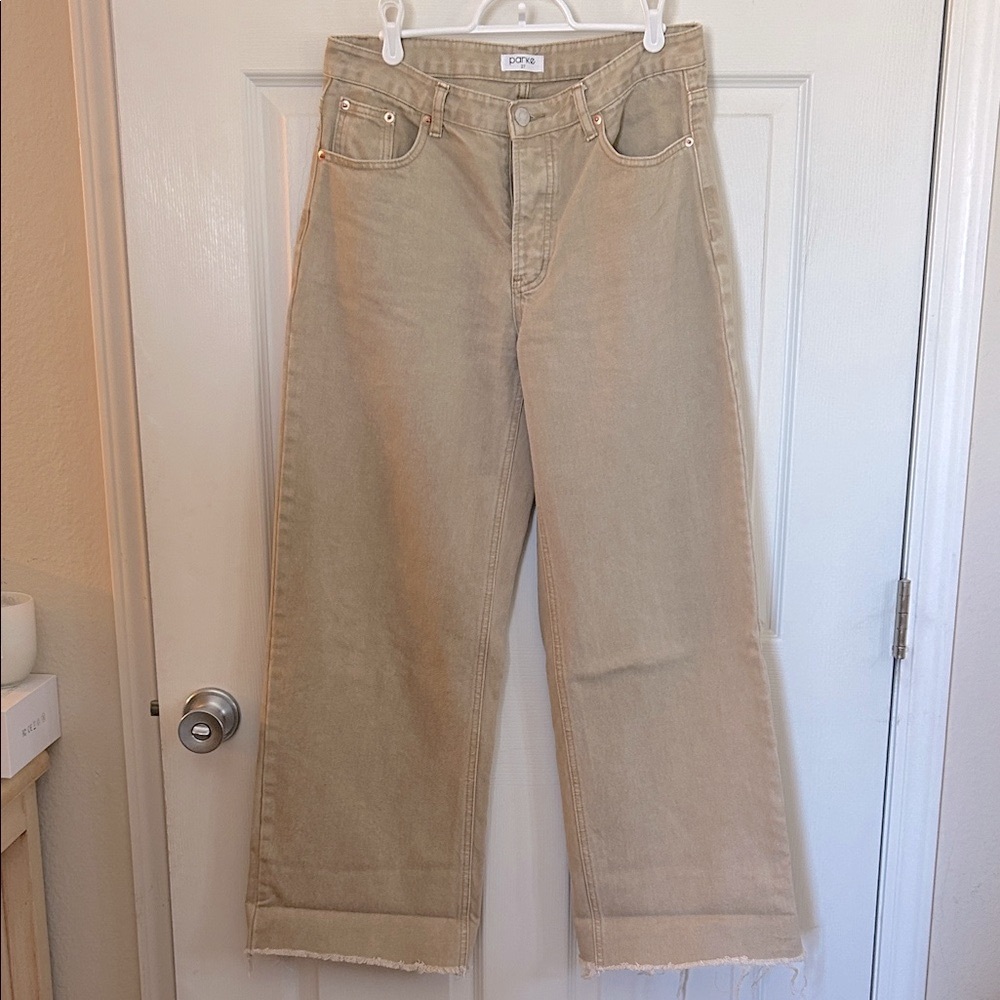 Parke Wide Leg Jeans - Tan